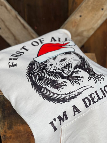 I'm A Delight HOLIDAY VERSION Hoodie- Sweet Cream Angry Minnow